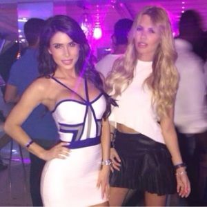 bandage dress blue and white mini worn once on left